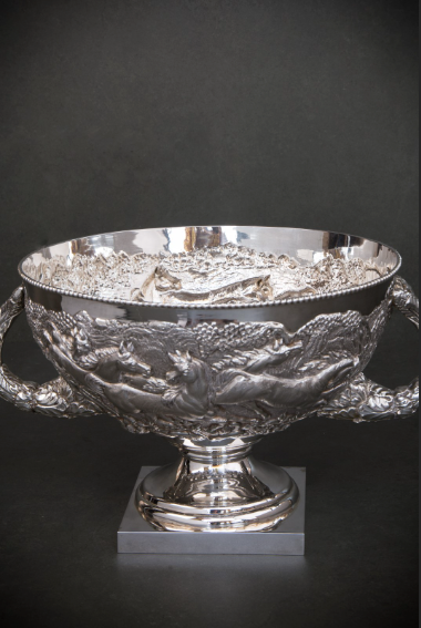 Nāt candy box on tray —, Indian Silver