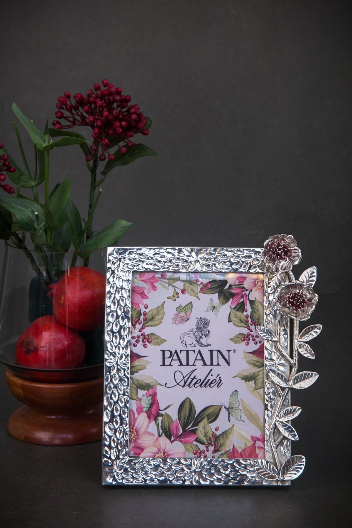 A ROSE IN ARGENT FRAME