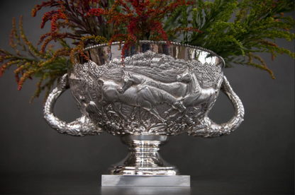 Nāt candy box on tray —, Indian Silver