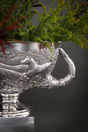 Nāt candy box on tray —, Indian Silver
