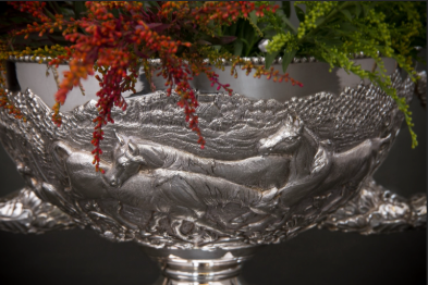 Nāt candy box on tray —, Indian Silver